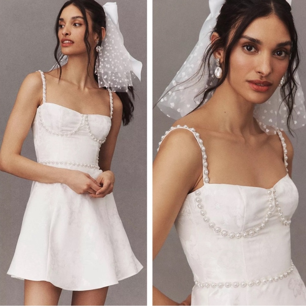 The Gianna Dress in White Baroque Floral white